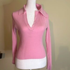 Pink V neck sweater